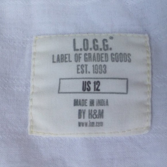 H&M L.O.G.G. Super Light White Cotton Sz 12 Tunic Top - Picture 5 of 8